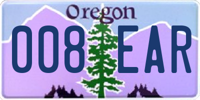 OR license plate 008EAR