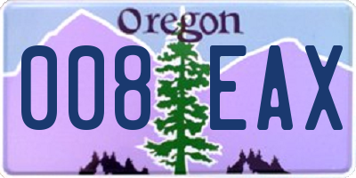 OR license plate 008EAX
