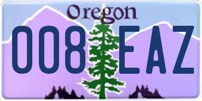 OR license plate 008EAZ