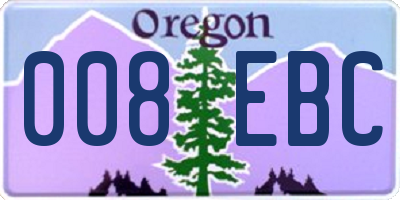 OR license plate 008EBC