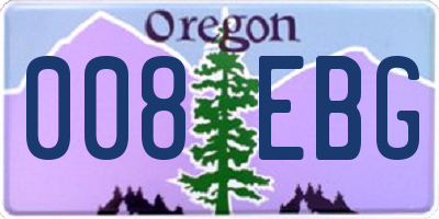 OR license plate 008EBG