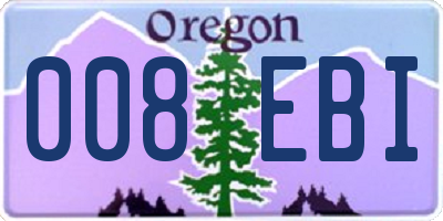 OR license plate 008EBI