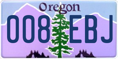 OR license plate 008EBJ