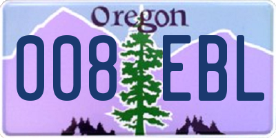 OR license plate 008EBL