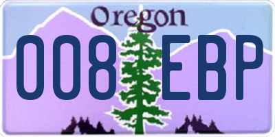 OR license plate 008EBP
