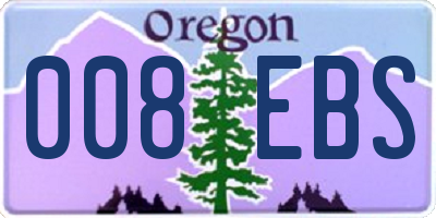 OR license plate 008EBS