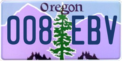OR license plate 008EBV