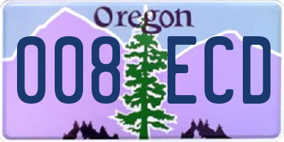 OR license plate 008ECD