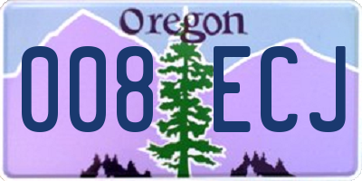 OR license plate 008ECJ