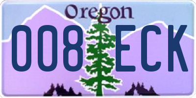 OR license plate 008ECK
