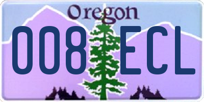 OR license plate 008ECL