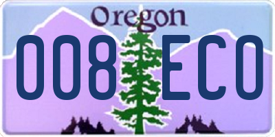 OR license plate 008ECO