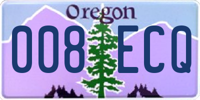 OR license plate 008ECQ