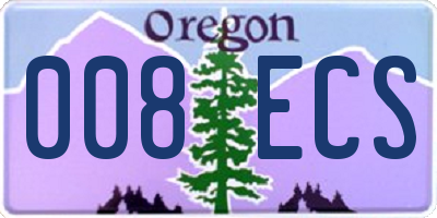 OR license plate 008ECS