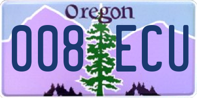 OR license plate 008ECU
