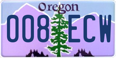 OR license plate 008ECW