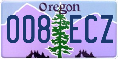 OR license plate 008ECZ