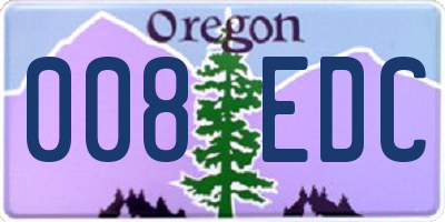 OR license plate 008EDC