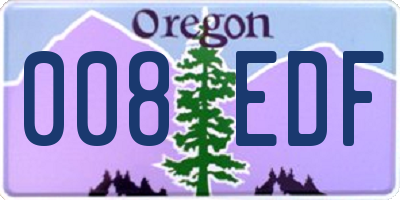 OR license plate 008EDF