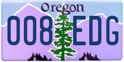 OR license plate 008EDG