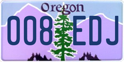 OR license plate 008EDJ