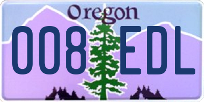 OR license plate 008EDL