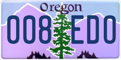 OR license plate 008EDO