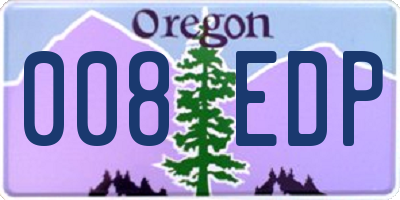 OR license plate 008EDP