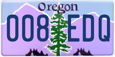 OR license plate 008EDQ
