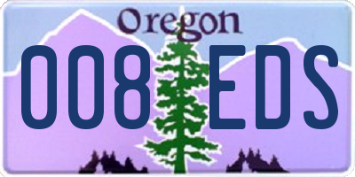 OR license plate 008EDS
