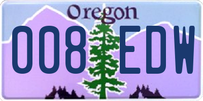 OR license plate 008EDW