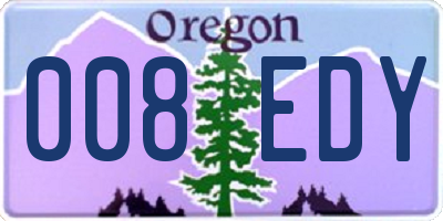 OR license plate 008EDY