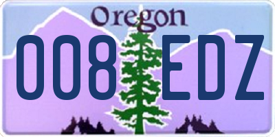 OR license plate 008EDZ