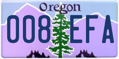 OR license plate 008EFA