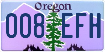 OR license plate 008EFH