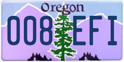 OR license plate 008EFI
