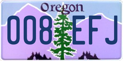 OR license plate 008EFJ