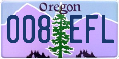 OR license plate 008EFL