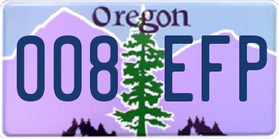 OR license plate 008EFP