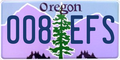 OR license plate 008EFS