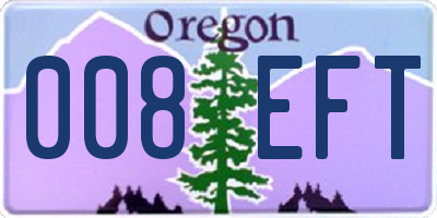 OR license plate 008EFT