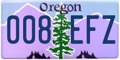 OR license plate 008EFZ