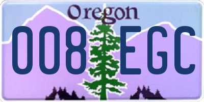 OR license plate 008EGC