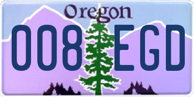 OR license plate 008EGD