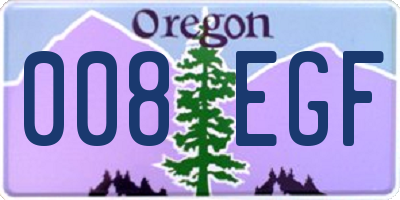 OR license plate 008EGF