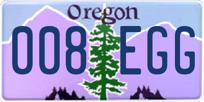 OR license plate 008EGG
