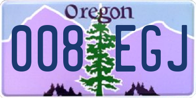 OR license plate 008EGJ