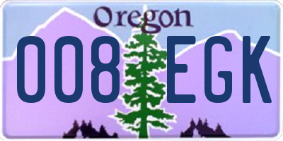 OR license plate 008EGK