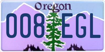 OR license plate 008EGL