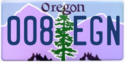OR license plate 008EGN